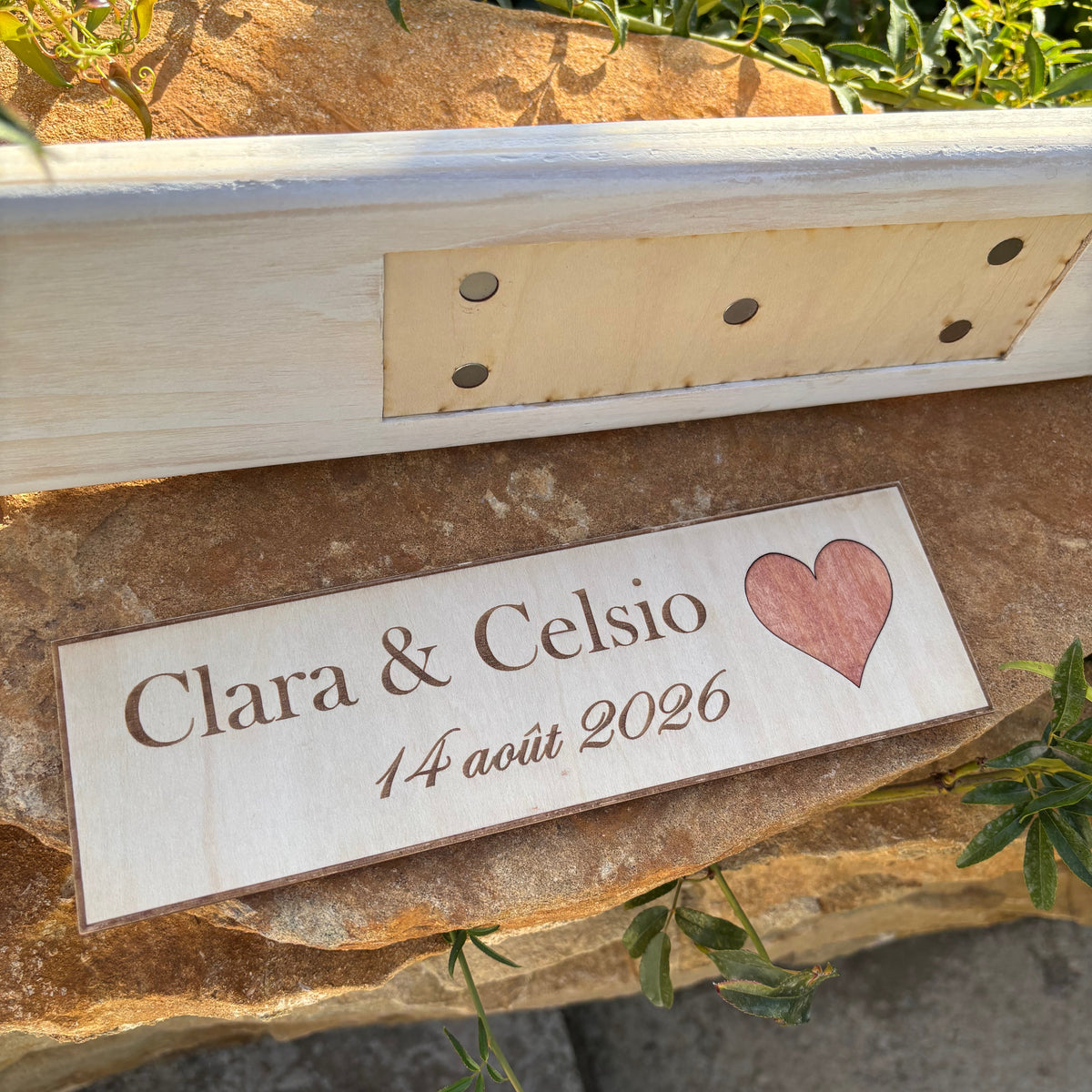 Cadre personnalisé en bois + magnet et accessoires